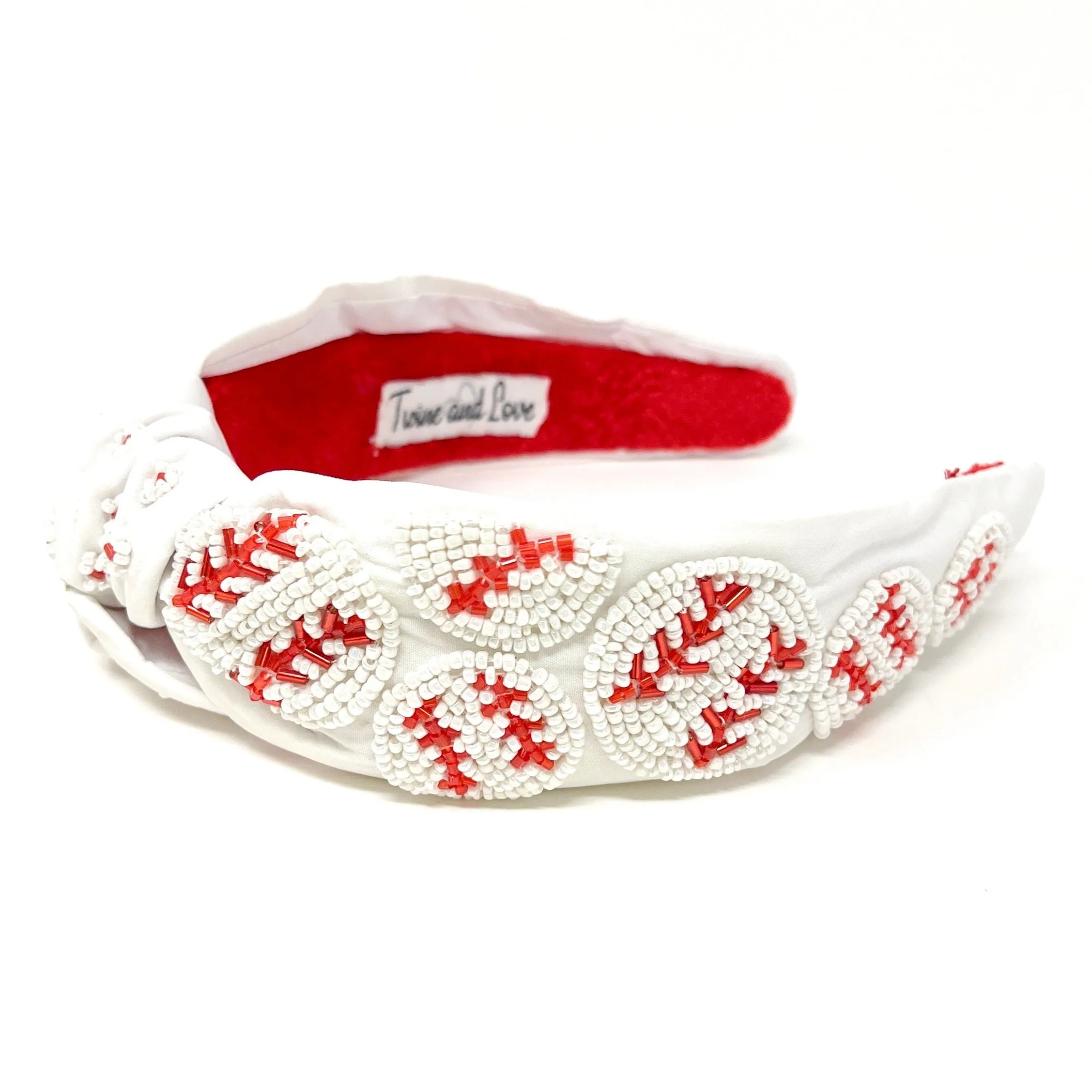 Hand Beaded Baseball Knotted Headband