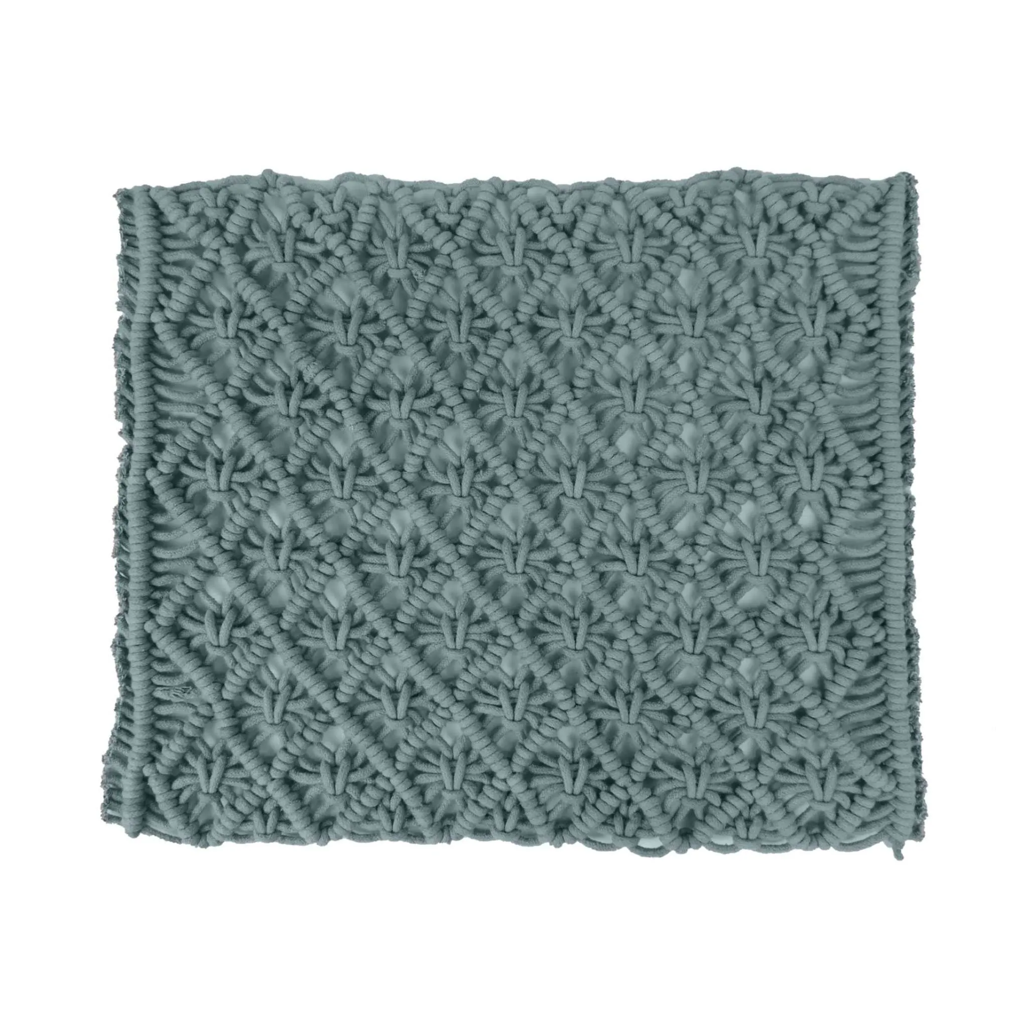 Handmade Cotton Woven Macrame Placemat in Grey, Set of 2