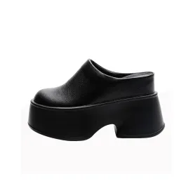 Handmade Leather Platform Clogs