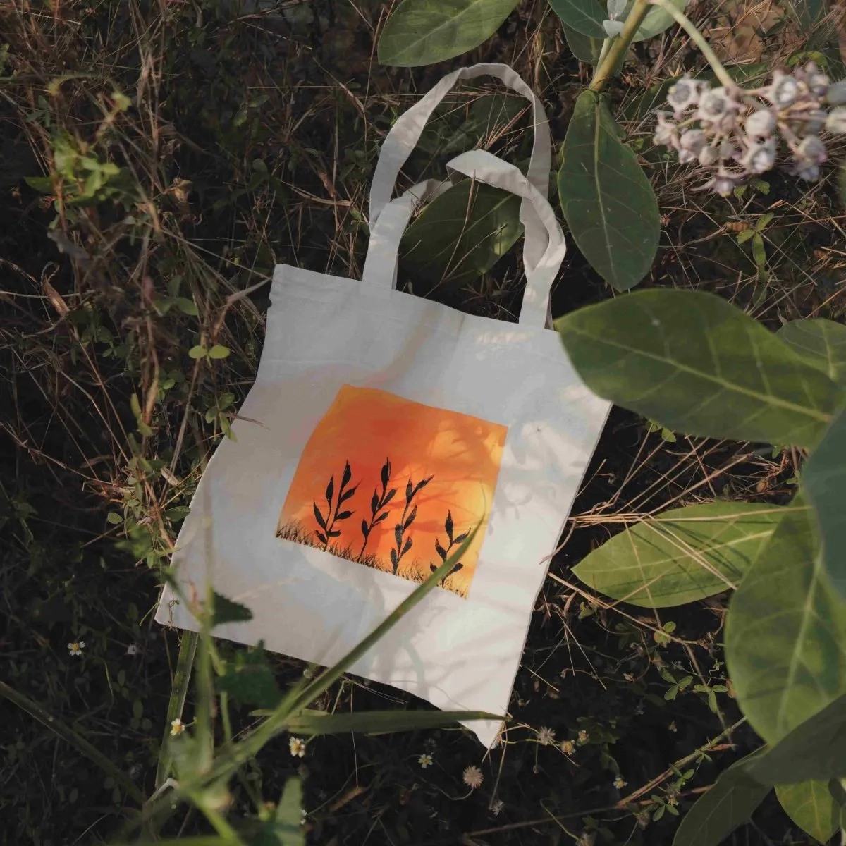 Handpainted Sunset Tote Bag