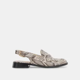 HARDI LOAFERS BLACK WHITE EMBOSSED SNAKE