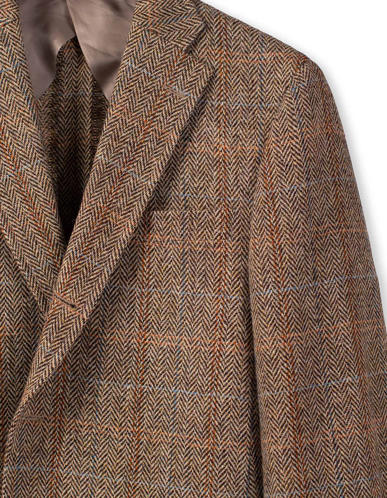 HARRIS TWEED TAN WINDOWPANE SPORT COAT - CLASSIC FIT