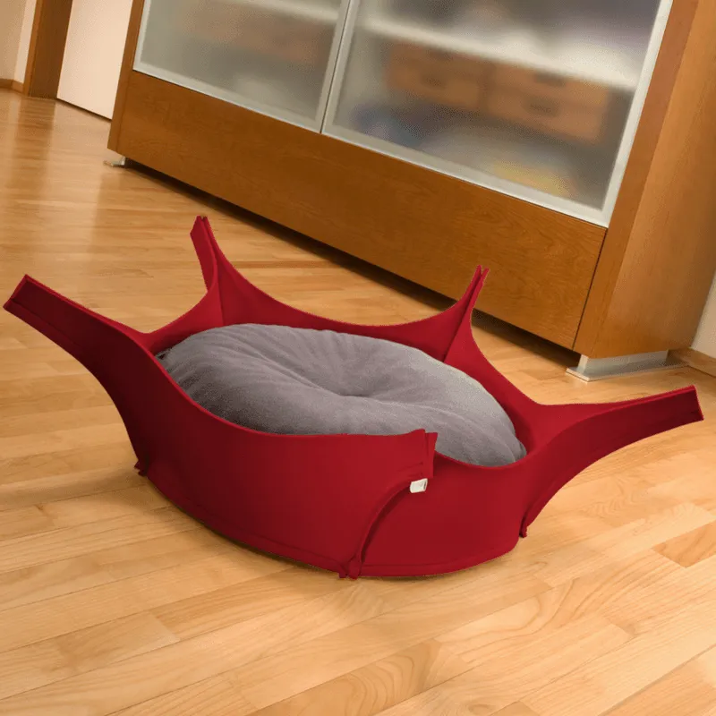 Harry Orthopedic Pet Bed - Red Felt