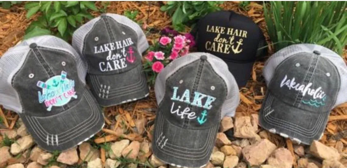 Hats and clothing { I’m on lake time } Black • S - 3XL • Tank tops