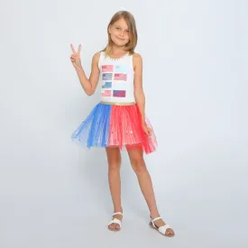 HAV USA Patriotic High Low Tutu Skirt