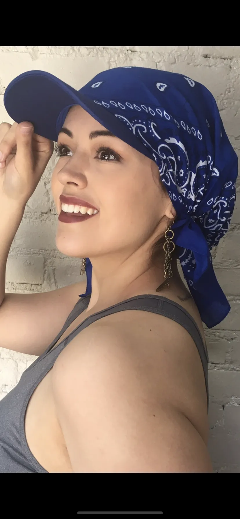 Head Scarf For Women. Black Baseball Cap Modern Casual Sun Visor Bandana Baseball Cap