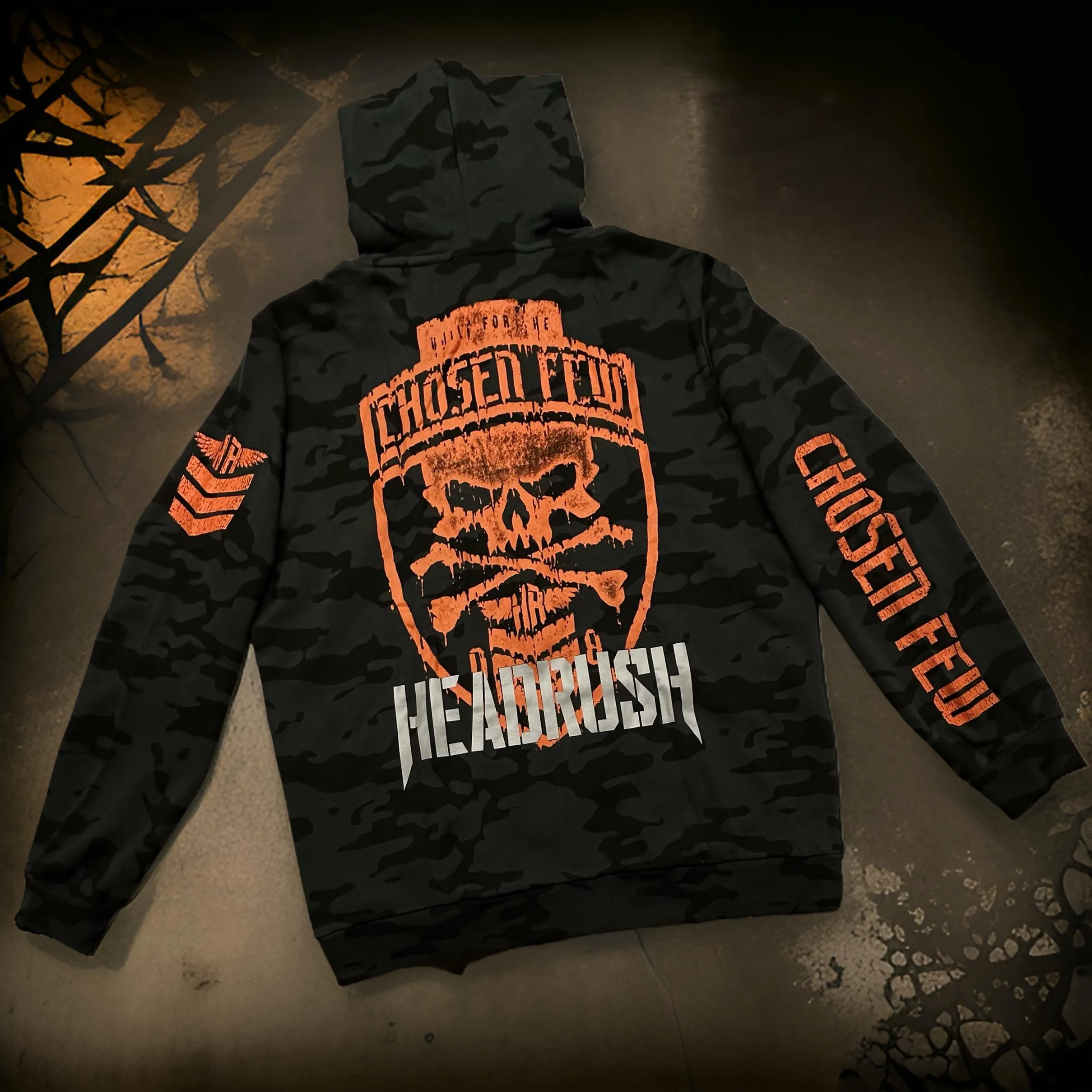 *HEADRUSH* (Dark Camo) ~The Chosen Few~ ZIP Up Hoodies