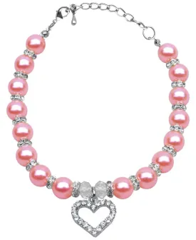 Heart and Pearl Necklace Rose Md (8-10)