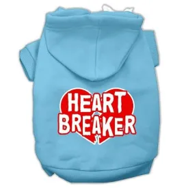 Heart Breaker Screen Print Pet Hoodies Baby Blue Size XXL (18)