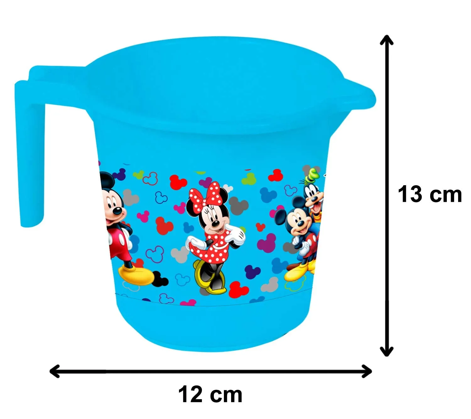 Heart Home Disney Team Mickey Print 2 Pieces Unbreakable Virgin Plastic Bathroom Bucket With Mug Set- Blue, (1 Pc 16 LTR Bucket & 1 Pc 500 ML Mug) -HS_35_HEARTHS17490