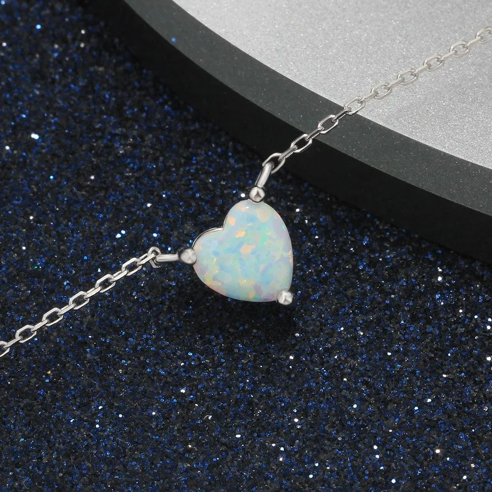 Heart Shape Opal Pendant Love Necklace Necklace for Women