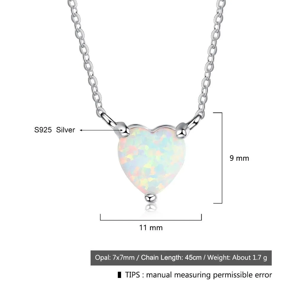 Heart Shape Opal Pendant Love Necklace Necklace for Women