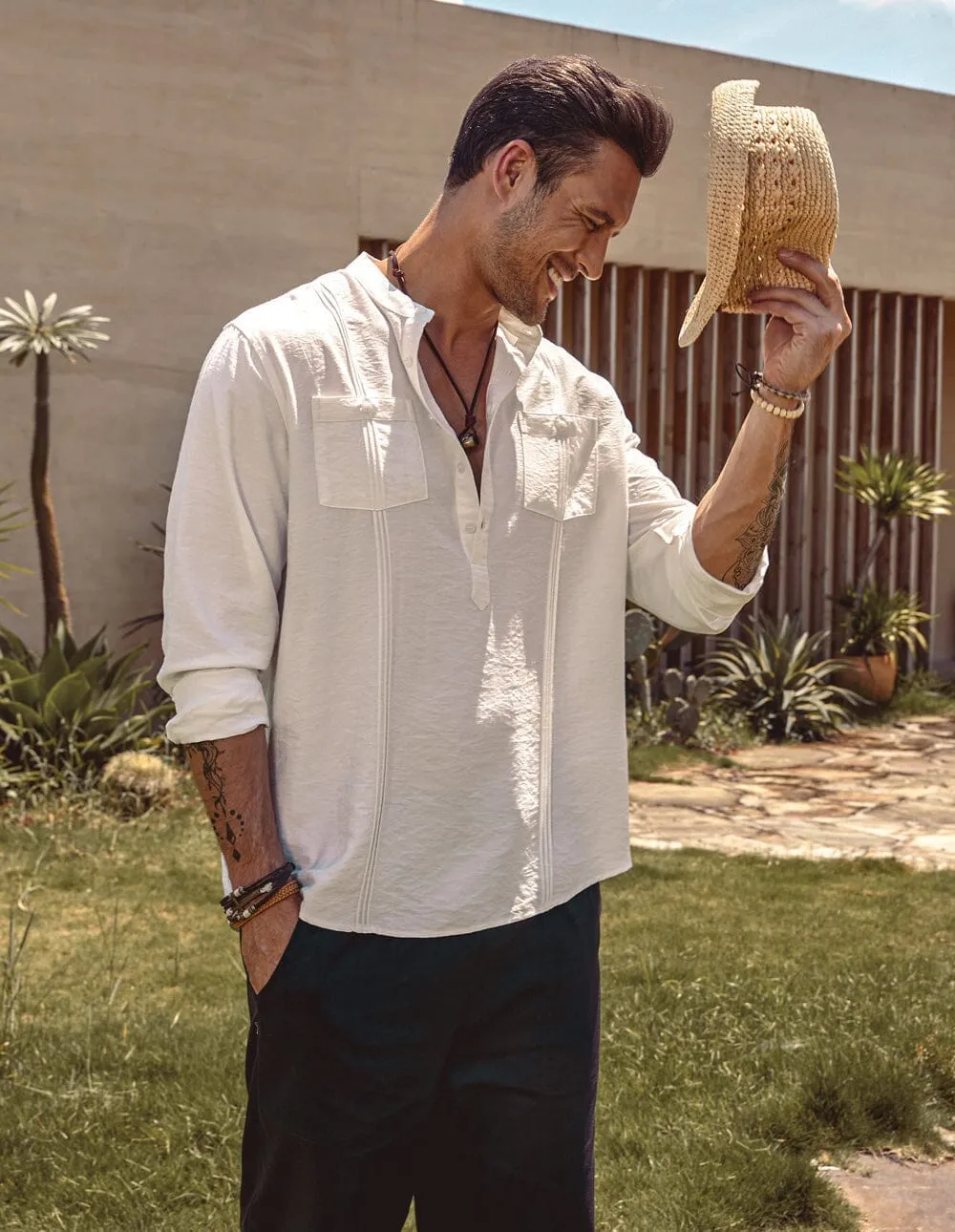 Henley Cotton Beach Shirts (US Only)