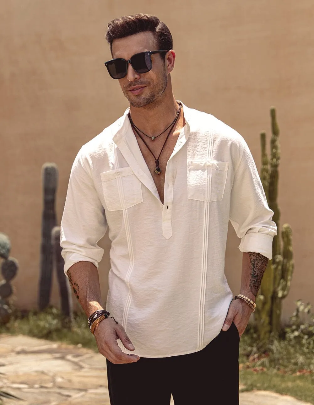 Henley Cotton Beach Shirts (US Only)