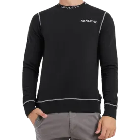 HENLEYS CHALLENGER CREW SWEATER - MENS - BLACK