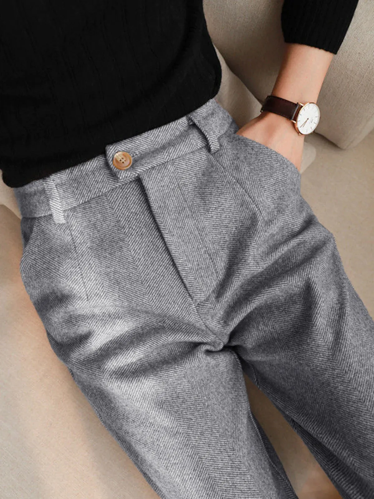 Herringbone Pencil Pants