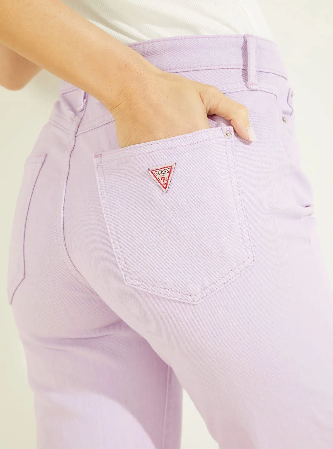 High-Rise 1981 Ankle Straight Leg Denim Jeans in Lavender Haze Wash