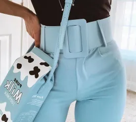 High Waist with Belt Office Pants