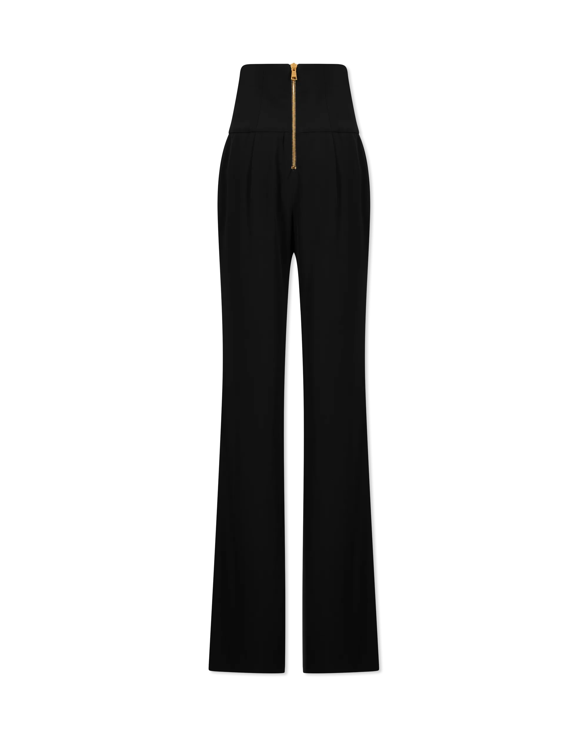 High Waisted 6 Button Crepe Wide-Leg Trousers