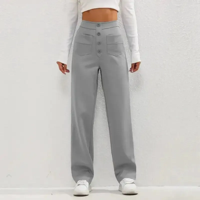 High- Waisted Casual Pants