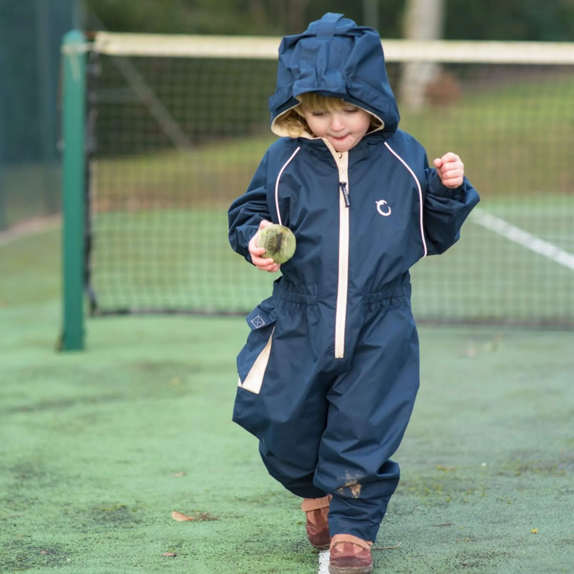 Hippychick Toddler All-In-One Waterproof Fleece Lined Suit (Midnight Blue)