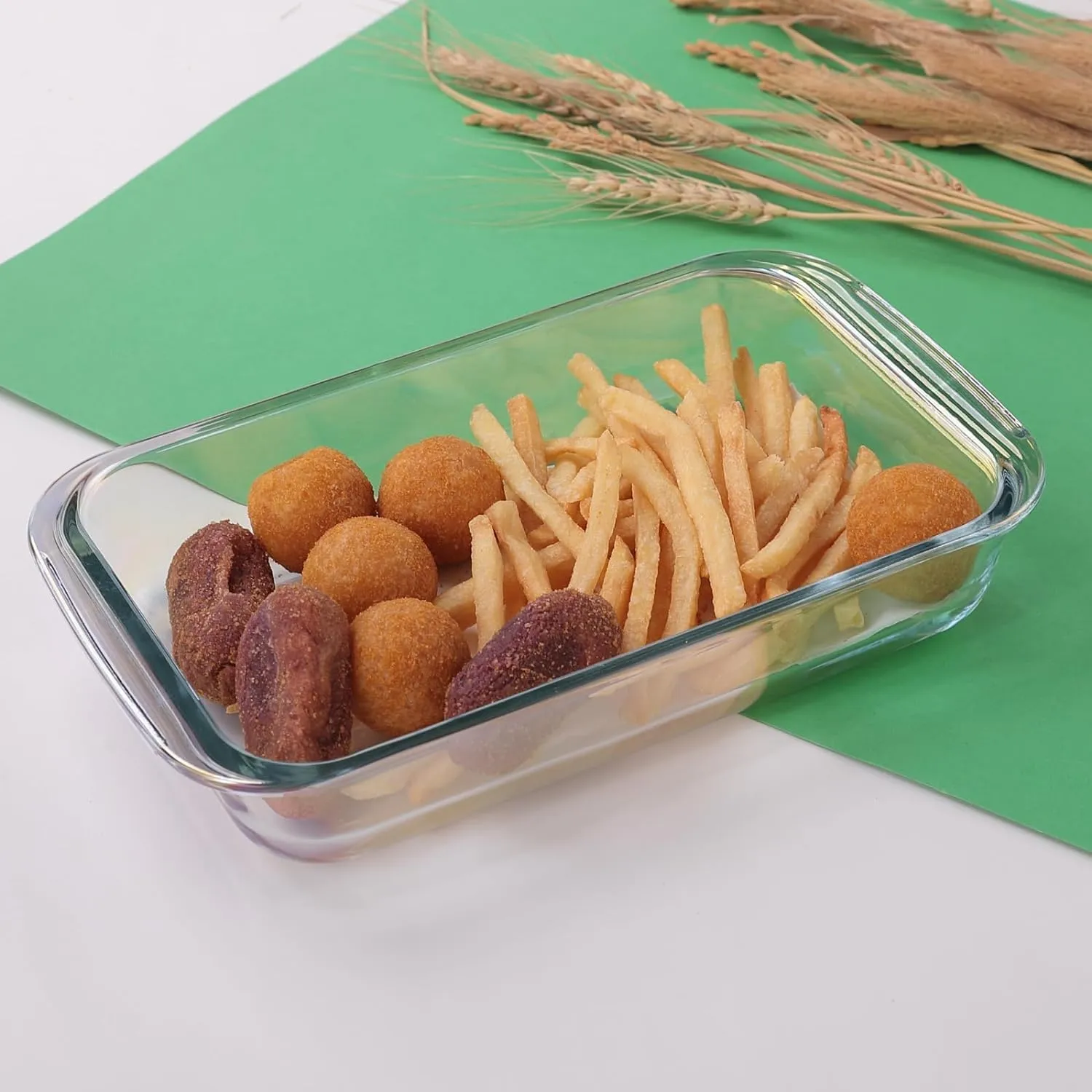 Homestic 1000 ml Borosilicate Glass Baking Tray | Transparent Microwave Oven Safe Utensils | Rectangular Bread Moulds for Baking | Dishwasher & Freezer Safe | Multipurpose use Serving Tray