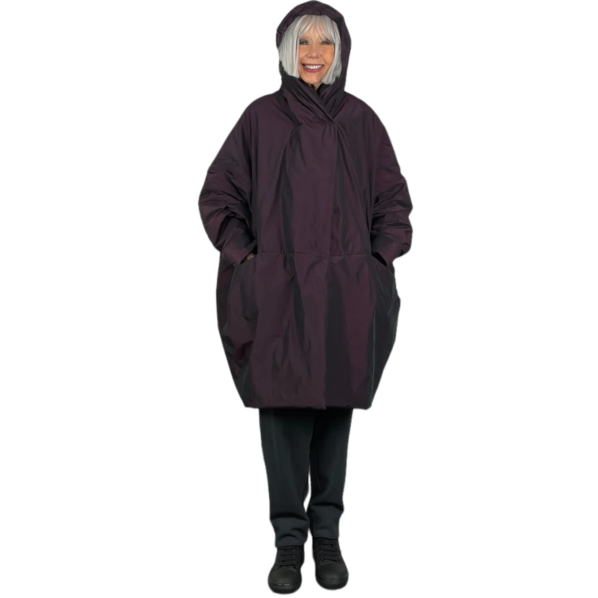 HOODED A-LINE PUFFER COAT