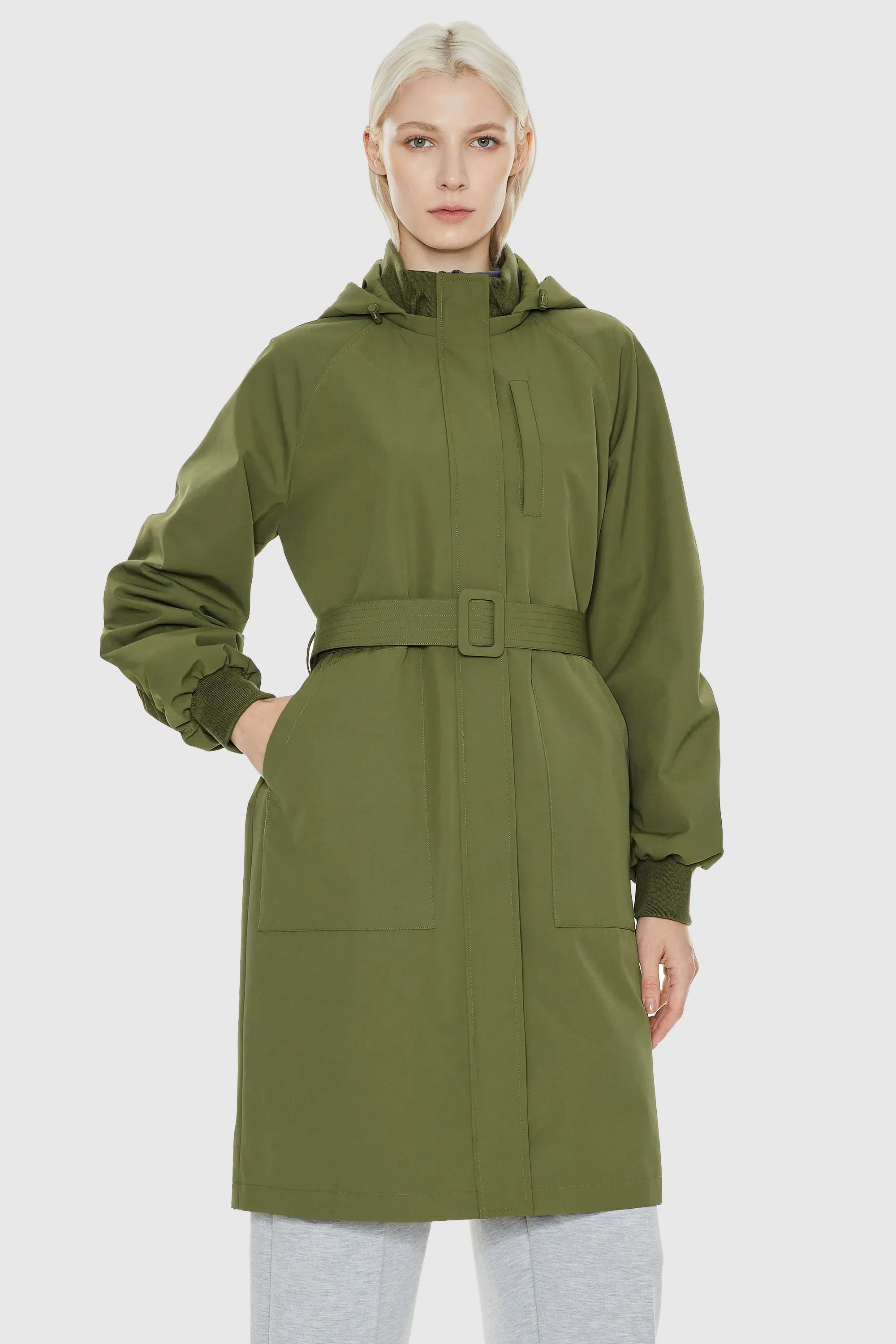 Hooded Belted Trench