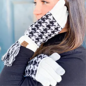 Houndstooth Cuffed CC Gloves