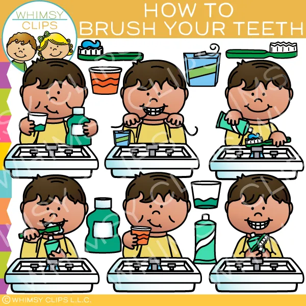 How to Brush Your Teeth Clip Art