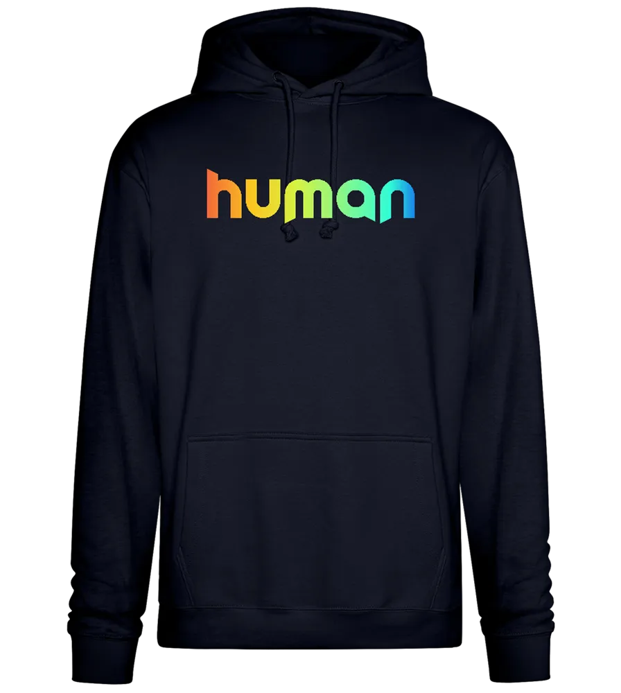 Human Rainbow Letters Design - Premium Essential Unisex Hoodie