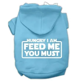 Hungry I Am Screen Print Pet Hoodies Baby Blue Size Xs (8)