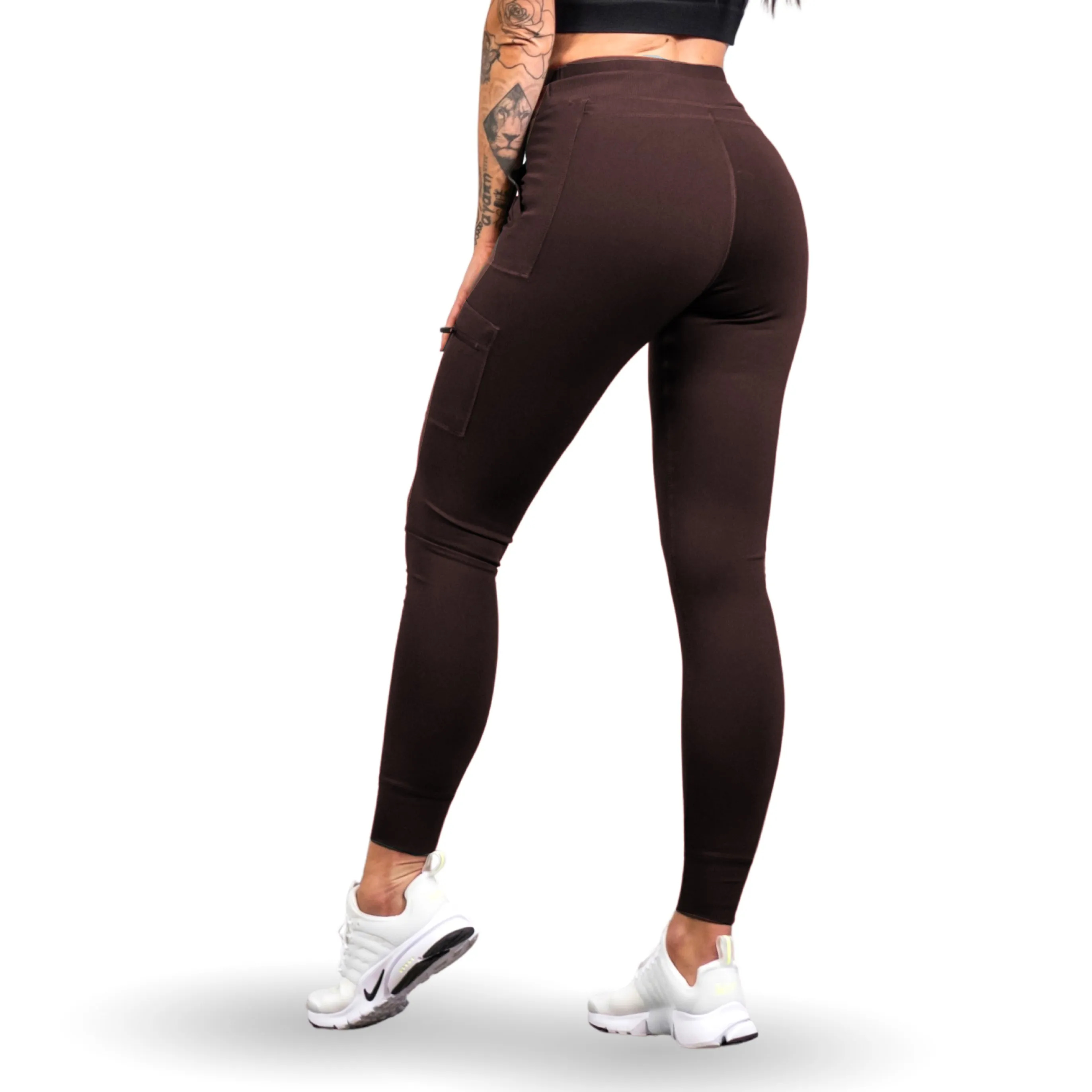 Hybrid Cargo Leggings - Burgundy