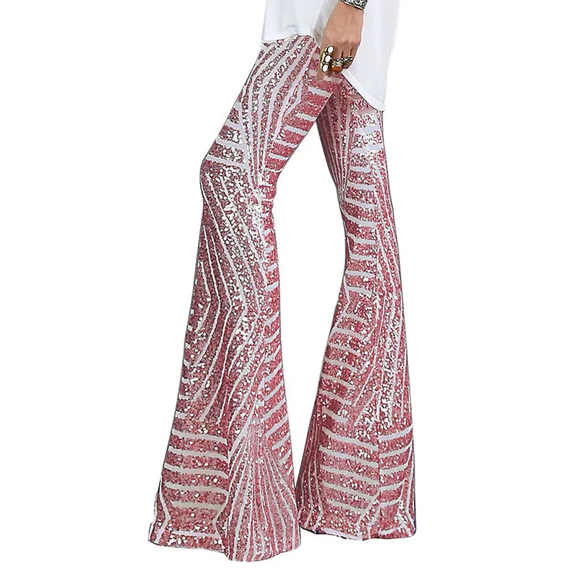 Hzori Casual Pants Autumn New Women's Pants Sequined High Waist Flared Pants Slimming Wide Leg Pants Casual Pants for Women