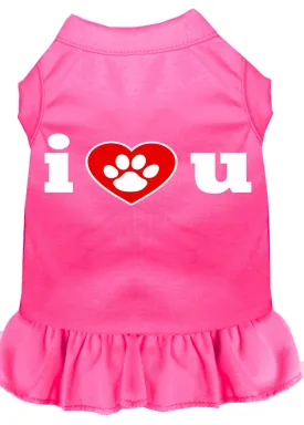 I Heart You Screen Print Dress Bright Pink Med (12)