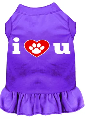 I Heart You Screen Print Dress Purple Xxl (18)