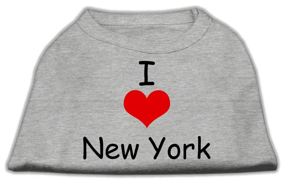 I Love New York Screen Print Shirts Grey XS (8)