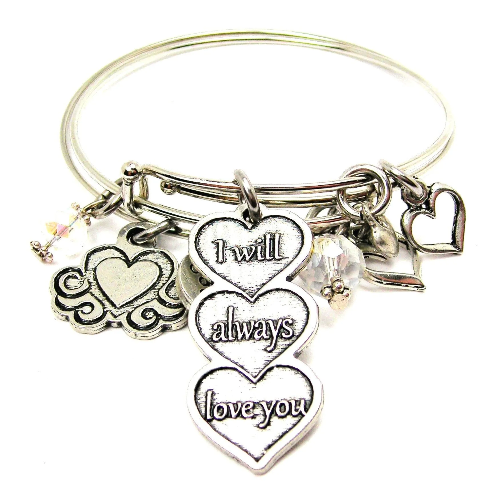 I Will Always Love You Expandable Bangle Bracelet Set