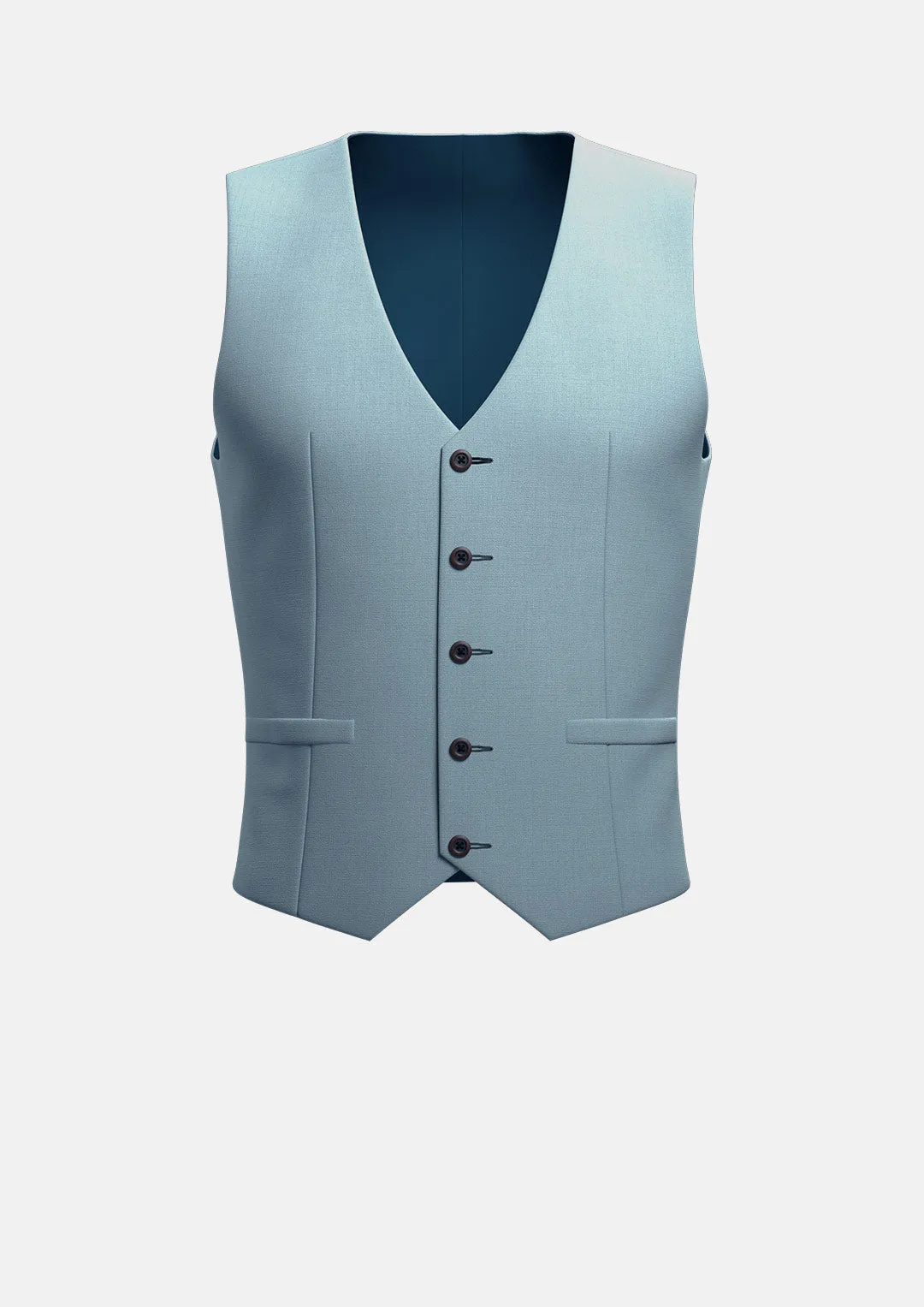 Ice Blue Twill Vest - Emerson Party