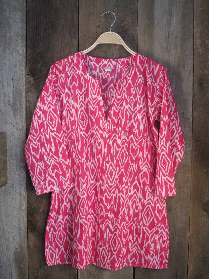 Ikat Tunic - Hot Pink