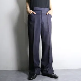 Indigo blue color semi flare slacks