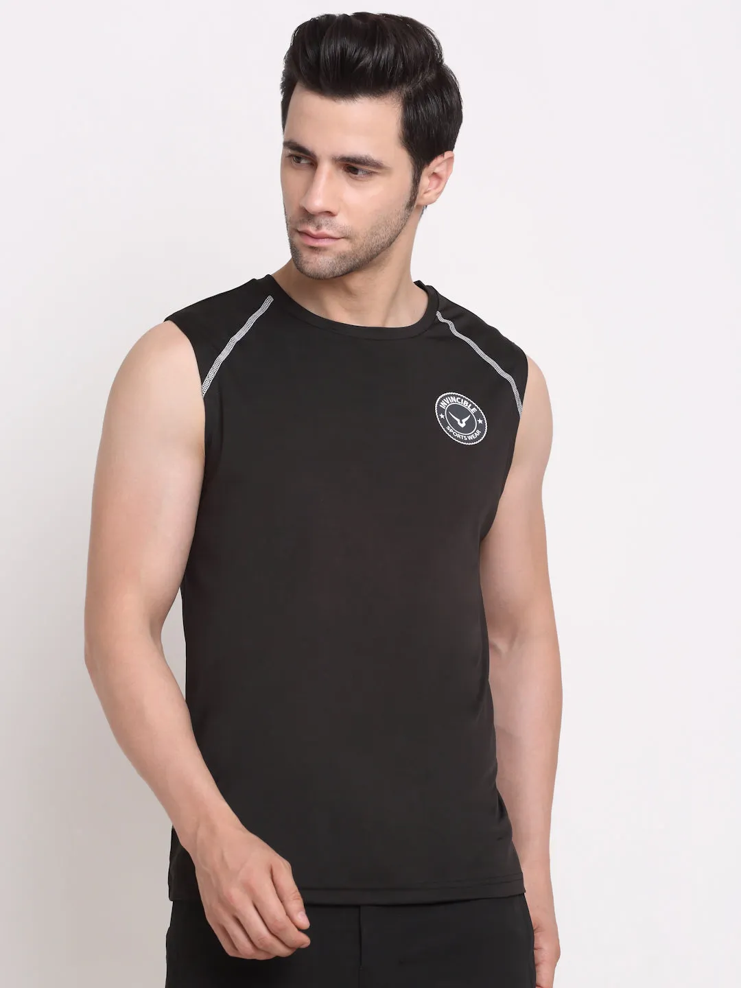 Invincible Men's Sleeveless Tee With Detail