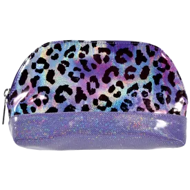 Iridescent Leopard Oval Cosmetic Bag