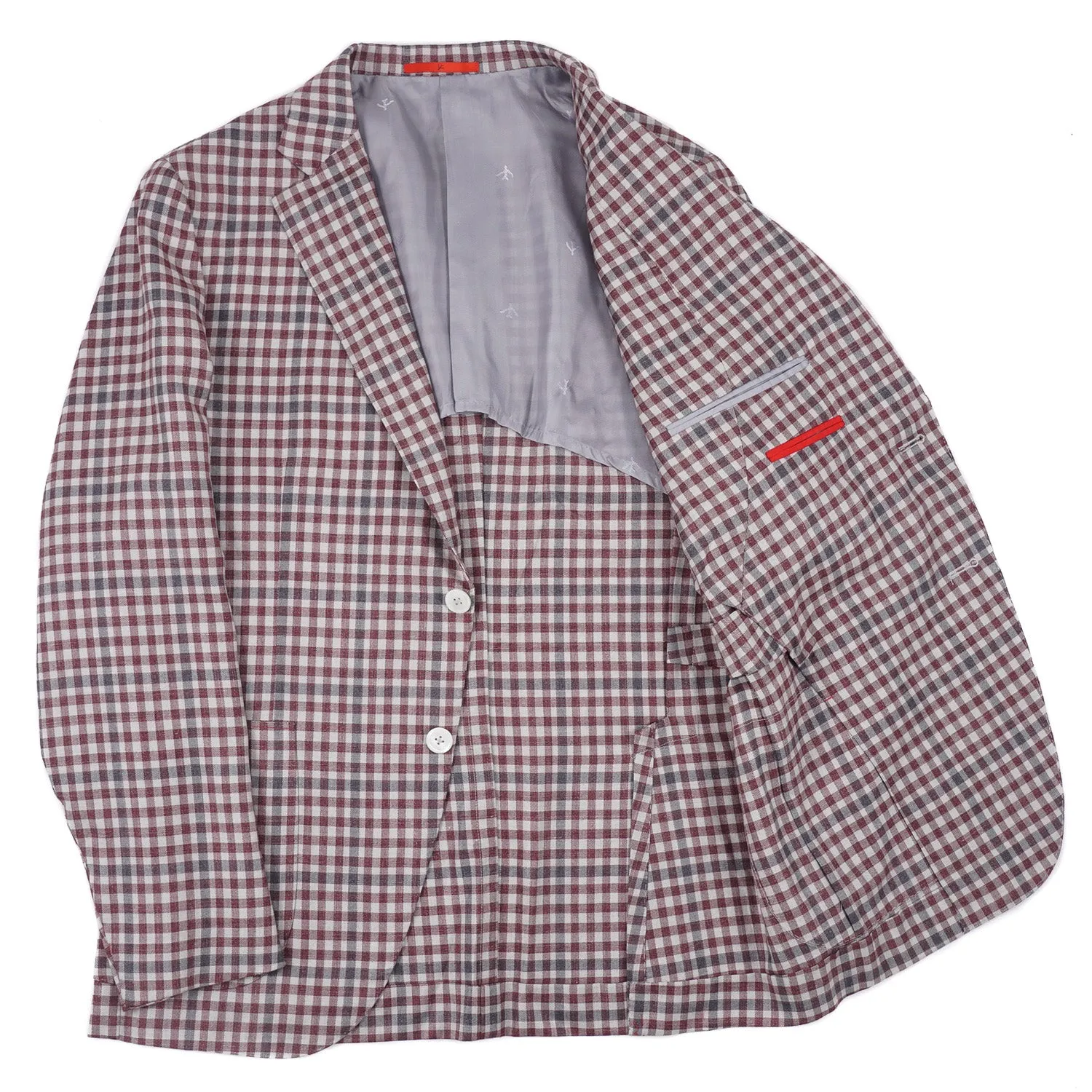 Isaia Layered Check Wool-Cashmere-Silk Sport Coat