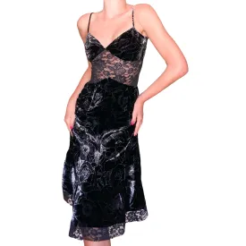 Italian Designer 1990's Velvet & Lace dress