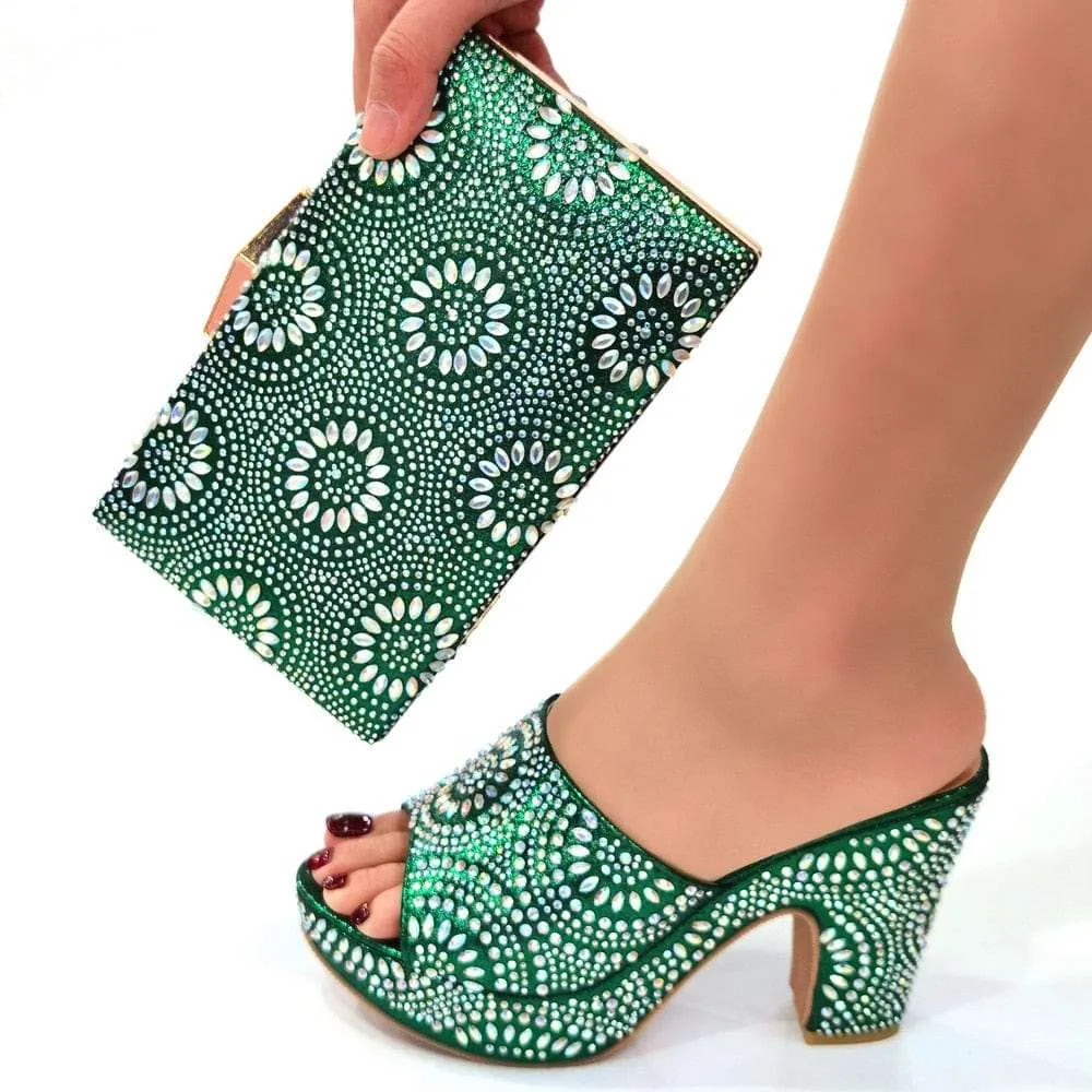 Italian Fashion Shoes with Matching Bag Set for Women