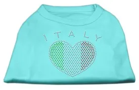 Italy Rhinestone Shirts Aqua S (10)