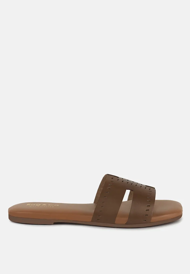 Ivanka Cut Out Slip On Sandals