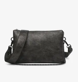 Izzy Vegan Chain Crossbody Bag -Gunmetal Grey