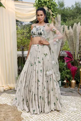 Jade printed lehenga set